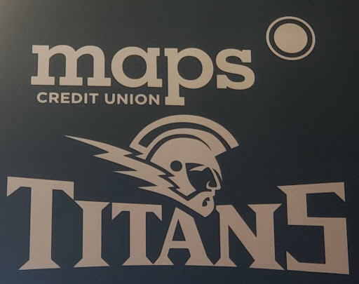 The West Salem High School and MAPS Credit Union Branch Symbols displayed in the WSHS MAPS branch. 
