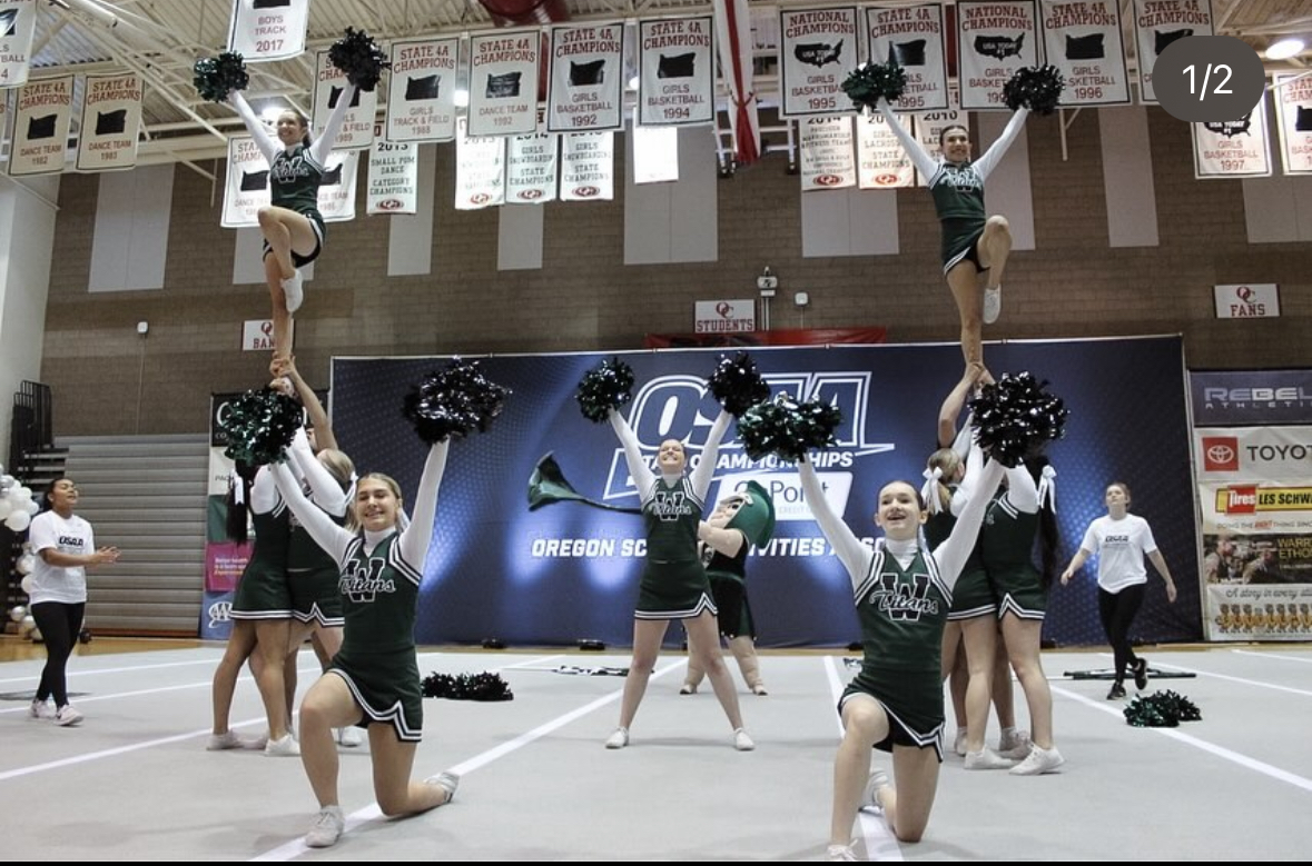 West Salem High School cheerleaders win state championship.